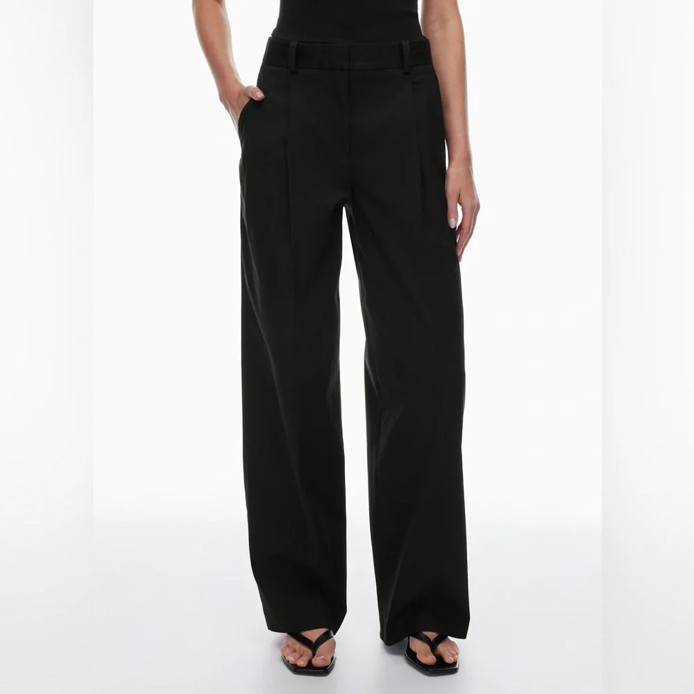 NWT Aritzia Babaton Inbound pleated front Wide Leg mid rise pants size 2 - Picture 4 of 12